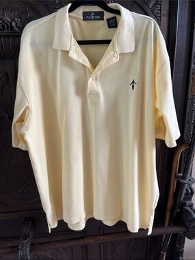 Men's Pale Yellow Polo with Embroidered Logo XL